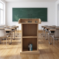 Pupitre de conférence moderne en bois réglable / Plateforme pour bureau, école et hôtel