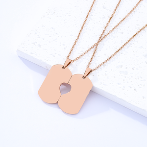 Ywyougang Collana con Ciondolo a Catena in Acciaio Inossidabile Placcato Oro Rosa Personalizzata Creativa per Coppie Regalo di Anniversario per San Valentino - Product Image 2