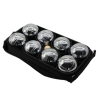 Boules de pétanque pour sports de plein air avec emballage en nylon et métal argenté, personnalisables