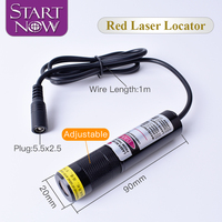 Module laser à diode 20*90 660nm avec boîtier de batterie, localisateur de ligne laser rouge pour alignement et positionnement de machines à bois