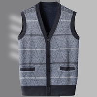 Rompi Kardigan Rajut Pria Ringan Termal Kasual Slim Fit Kancing Depan Tanpa Lengan Sweater Rajut Pria