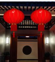 Grande lanterne rouge de style chinois pour le Nouvel An, lanterne en flanelle pour balcon, porte extérieure, décorations suspendues pour le Nouvel An