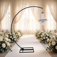 Support d'arche de mariage Mank avec support de lustre extérieur, en fer métallique moderne, 7 pieds de large et 10 pieds de haut, pour décoration d'événements