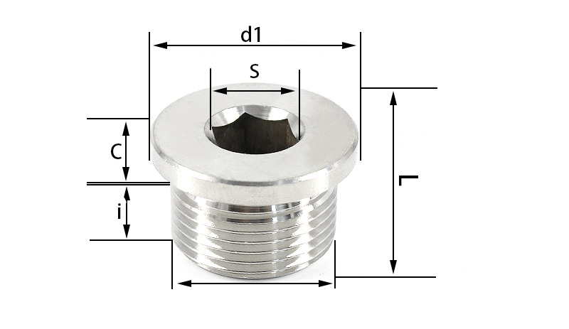 Standard DIN908 G3/8 M12*1.5 A2 A4 Stainless Steel Male Hex Pipe Plug