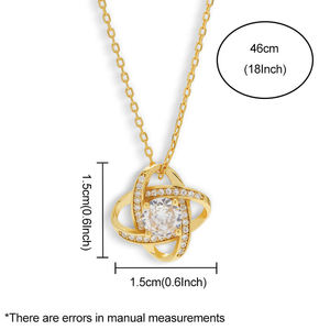 High Quality Luxury to My Soulmate Mother Day Gift Heart Gift AAA Zircon Love Knot Necklace Stainless Steel Jewelry for Women - Product Image 2