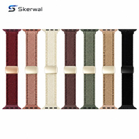 Bracelet de montre magnétique en nylon tressé fin avec bordure en dentelle pour Apple Watch 38mm 40mm 41mm 42mm 44mm 45mm 46mm 49mm – Idéal pour le quotidien