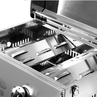 Grill à gaz en acier inoxydable à 6 brûleurs, hauteur réglable, pour cuisine de restaurant, avec une surface de cuisson de 208 pouces carrées et 12 000 BTU