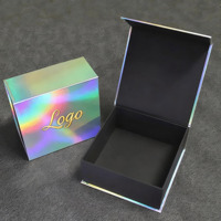 Boîte cadeau de parfum en papier cartonné rigide pliable holographique écologique recyclable haut de gamme de luxe Logo personnalisé Universel