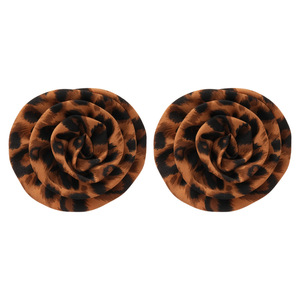 Fabric Leopard Print Flower <strong>Stud</strong> <strong>Earrings</strong> Exaggerated and Unique Style <strong>Earrings</strong> and Pendants, Niche Design Sense <strong>Earrings</strong> LJ-002 - Product Image 4