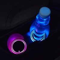 Sous-verre LED lumineux RGB à 7 couleurs changeantes avec capteur de vibration, recharge USB, pratique pour voiture et bar