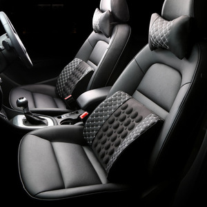 Electric Massage Lumbar Support <b>Cushion</b> For Car And Office Seat <b>Back</b> Pain Relief USB Rechargeable Black And White Deluxe Edition - Product Image 1