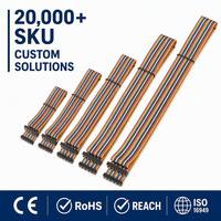 Kabel Pita Datar Pelangi Fleksibel 28AWG, Kabel Konektor IDC Pitch 1.27/2.54mm 10-64Pin untuk Perakitan Elektronik PCB & Pengkabelan DIY