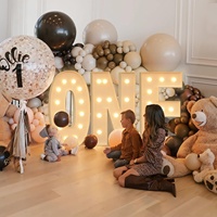 Décor de toile de fond pour fête d'anniversaire, mariage, fiançailles – Lettres acryliques prédécoupées avec éclairage LED pour entreprises et hôpitaux