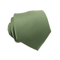 Cravate classique en soie tissée à plis, couleur unie vert olive, coupe slim, pour homme, fournisseur chinois