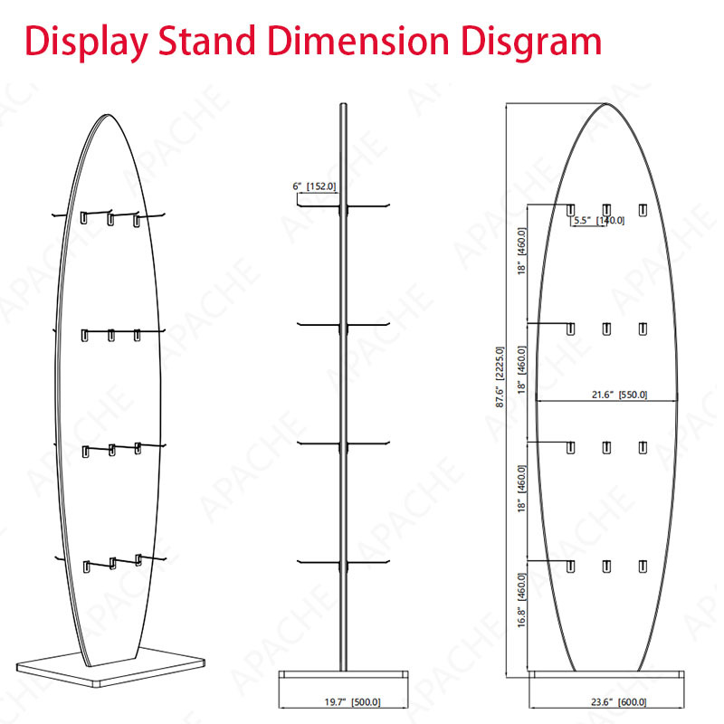 Apache Custom Wood Floor Tie Display Stand for Brand Stores — view 2