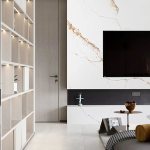 2024 <span class=keywords><strong>New</strong></span> calacatta nhân tạo đá thạch anh vàng thạch anh Countertop cho sàn phòng tắm nhà bếp - Product Image 4