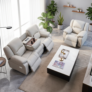 <span class=keywords><strong>Canapé</strong></span> inclinable <span class=keywords><strong>électrique</strong></span> moderne en cuir PU, ensemble 3+1, avec port USB, pour salon – Vente chaude usine - Product Image 1