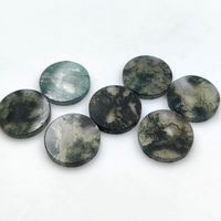 Disque d'agate aquatique vert foncé en gros pour fabricants, accessoire de bijouterie DIY, pierre brute mince à double face, autres créations en cristal