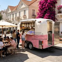 Camion de restauration multifonctionnel Rimorchio, remorque de boulangerie-gaufrierie, camion de crêpes mobile pour la vente en extérieur avec congélateur