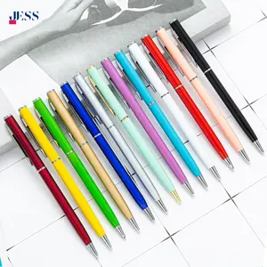 गर्म बिक्री जैस Jsbp1 स्लिम धातु बॉलपॉइंट पेन सस्ता मोड़ डिजाइन 1.0 मिमी लेखन चौड़ाई कस्टम लोगो काला/नीला स्याही गैर-अपरिवर्तनीय - Product Image 2