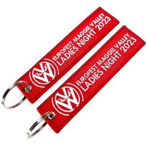 <b>Custom</b> Personalized Embroidery Fabric Ring Design Logo Name Tag Accessories Car Racing Bike Motorcycle Keychain <b>Key</b> Holder - Product Image 4