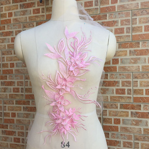 Matrimonio nuziale cucito motivo Applique <span class=keywords><strong>pizzo</strong></span> sequenza fiore in rilievo - Product Image 3