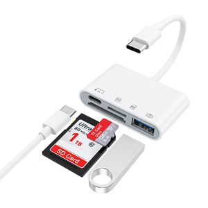 Lecteur de cartes USB C 3 en 1, adaptateur de <span class=keywords><strong>carte</strong></span> <span class=keywords><strong>SD</strong></span> TF de type C <span class=keywords><strong>avec</strong></span> port USB 3.0 pour MacBook Pro, iPad Pro, téléphone Android, tablette - Product Image 2