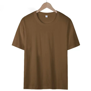 Ropa de calle personalizada de verano para hombre, 100% algodón, cuello redondo, manga corta, color sólido, camiseta ajustada - Product Image 4