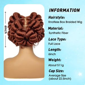 Perruques synthétiques Full Lace pour femmes, petites boucles africaines européennes, cheveux à tresser, double trame machine, cheveux de bébé en soie, franges ajustables - Product Image 4