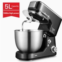 Robot pâtissier multifonctionnel électrique sur pied 5L en acier inoxydable haute puissance et durable pour la cuisine transfrontalière
