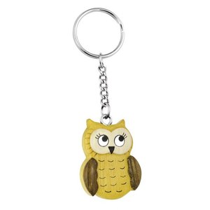 Llavero de madera con forma de búho, mini colgante de animal lindo, regalo para niños y adultos - Product Image 1