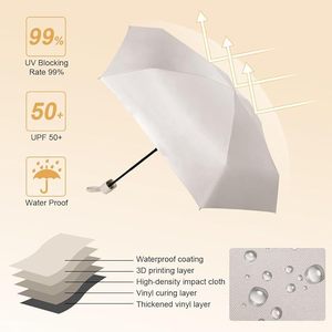 Popular Sunshade Gift Advertising Umbrella Printable Logo UV Protection 5 Fold Umbrella <b>Sunscreen</b> Portable Pocket Umbrella - Product Image 4