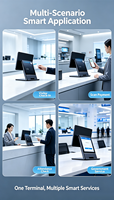 Terminal POS Windows 15.6'' All-in-One Mesin Kasir Desain Tipis Bezel Ramping Layar Sentuh RAM 2GB Hopestar RS623 untuk Retail