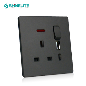 2025 shinelite siêu mỏng tấm 13A chuyển đổi ổ cắm với USB + Loại C Cổng tường ổ cắm - Product Image 3