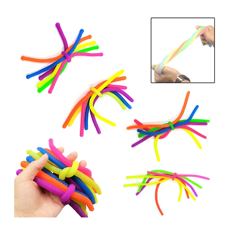 Stretchable elastic jelly sticky TPR noodle rope DIY adult decompression gift for children stretchy monkey noodles fidget toys