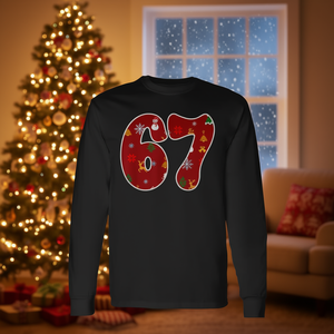 Six Seven Christmas Pajamas 67 Meme Gen Alpha Slang Camiseta de manga larga - Product Image 3