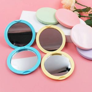 Pocket Mini Circular Foldable Beauty <b>Compact</b> Vanity Handheld Mirror Round Folding Double <b>Sided</b> Cute <b>Table</b> Makeup Mirror - Product Image 1