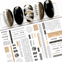 Aokitec özel ayı çiçek gülümseme kelebek yılan derisi 3d tasarımcı kabartmalı sticker tırnak çıkartmaları