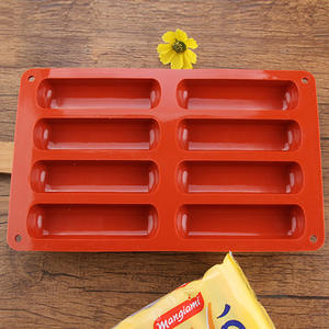 Moules en silicone rectangulaires à 8 trous pour la cuisson, moules ovales en silicone, longues bandes de moules à éclairs pour le chocolat et les bonbons - Product Image 2