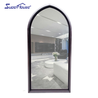 Ventana Fija Arqueada con Rotura de Puente Térmico, Marco de Aleación de Aluminio Multicolor, Aislamiento Acústico, Diseño Moderno Personalizado