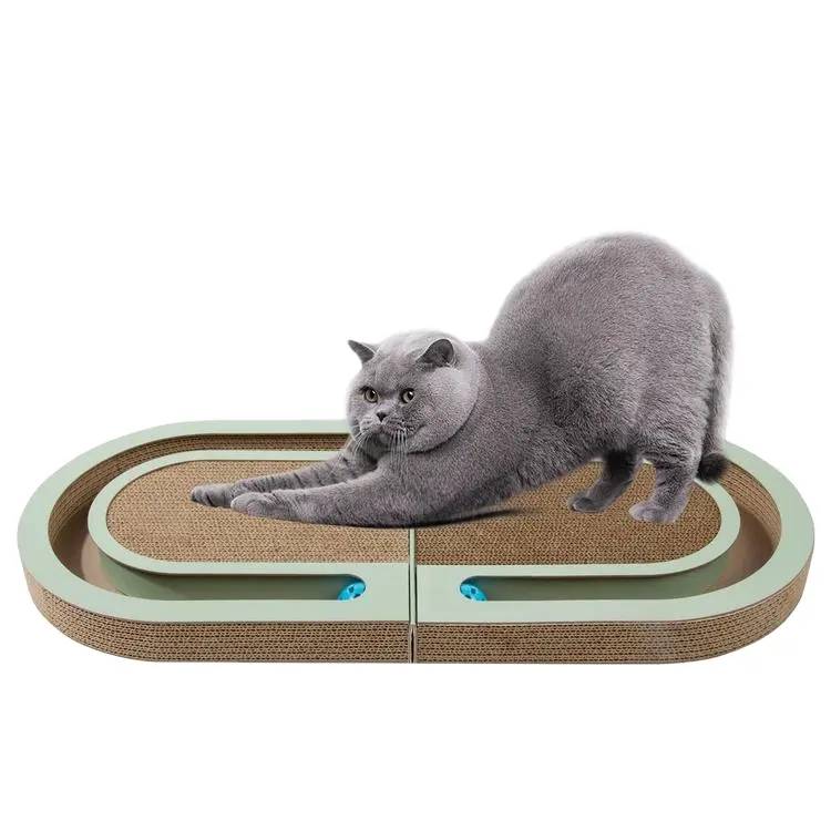 2023 New Style Wholesale Cat Toys High Density Durable Folding Cat Scratching Board Pads With Ball For cats Sleeping