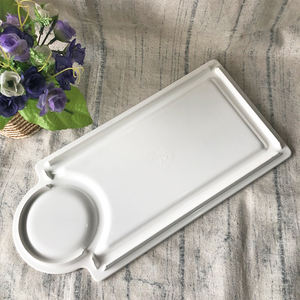 Ensemble de vaisselle écologique Rectangle, pièces, plateau en plastique, assiettes grises indiennes, vente en gros - Product Image 4