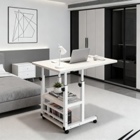 Bureau d'ordinateur avec roulettes, étagère de rangement, table d'appoint pliable, bureau réglable pour ordinateur portable, canapé-lit, bureau d'étude, bureau portable pour la maison et le bureau, Z-13