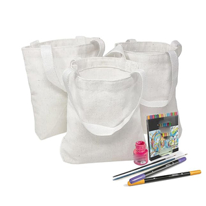 Bolsa de Tela de Algodón Blanca Pequeña Personalizable para Manualidades, Compras, Fiestas Infantiles, Pintura, Regalos - Product Image 1