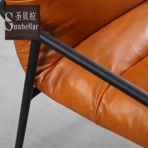 Commercio all'ingrosso contemporanea <span class=keywords><strong>in</strong></span> <span class=keywords><strong>pelle</strong></span> vintage <span class=keywords><strong>in</strong></span> metallo poltrona per sala da pranzo forgiato <span class=keywords><strong>in</strong></span> ferro <span class=keywords><strong>marrone</strong></span> <span class=keywords><strong>pelle</strong></span> sedia da pranzo con schienale alto - Product Image 3