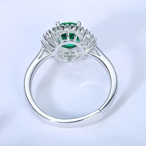 ขายส่งราคาไม่แพง<span class=keywords><strong>สวย</strong></span>สีเขียวเข้ม8*6มิลลิเมตรรูปไข่แซมเบียมรกตแหวนหมั้น - Product Image 4