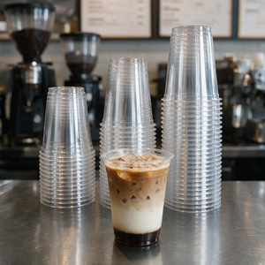 Wholesale 16oz Clear Single Wall Takeaway Distributor Disposable PET Plastic <b>Cup</b> for Restaurant Food Takeout Service Catering - Product Image 1