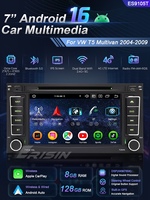 Lecteur DVD de voiture Android 16 Erisin ES9105T 7 pouces pour VW T5 Multivan 2004-2009, CarPlay sans fil, DSP, 8 Go, 128 Go, GPS, 4G