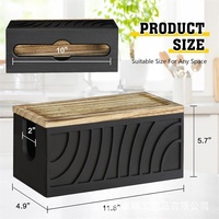 Distributeur de boîte à mouchoirs rectangulaire en bois massif porte-rouleau de papier en bois sculpté avec couvercle pour toilette mural pour usage alimentaire
