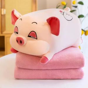 ผ้าห่มปรับอากาศรูปสัตว์ผ้ากำมะหยี่ยัดไส้หมูกระต่ายตามสั่ง - Product Image 4